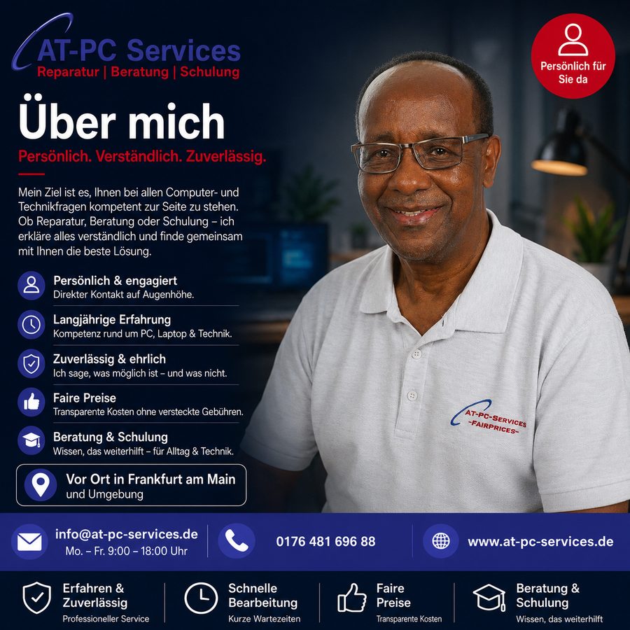 Abraham Tecle, Inhaber von AT-PC-Services, Frankfurt am Main